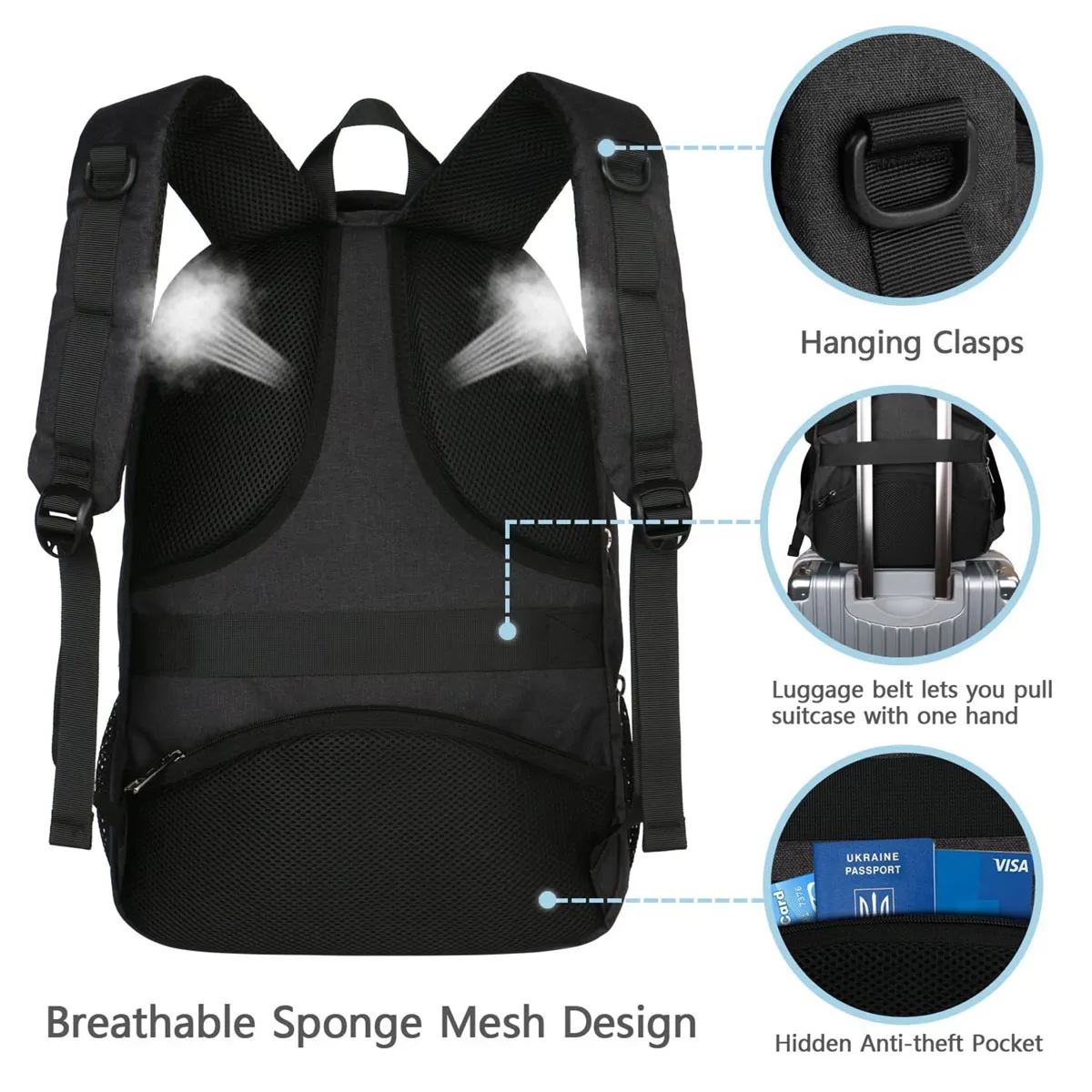 Anti Theft Slim Durable Laptop Backpack 5