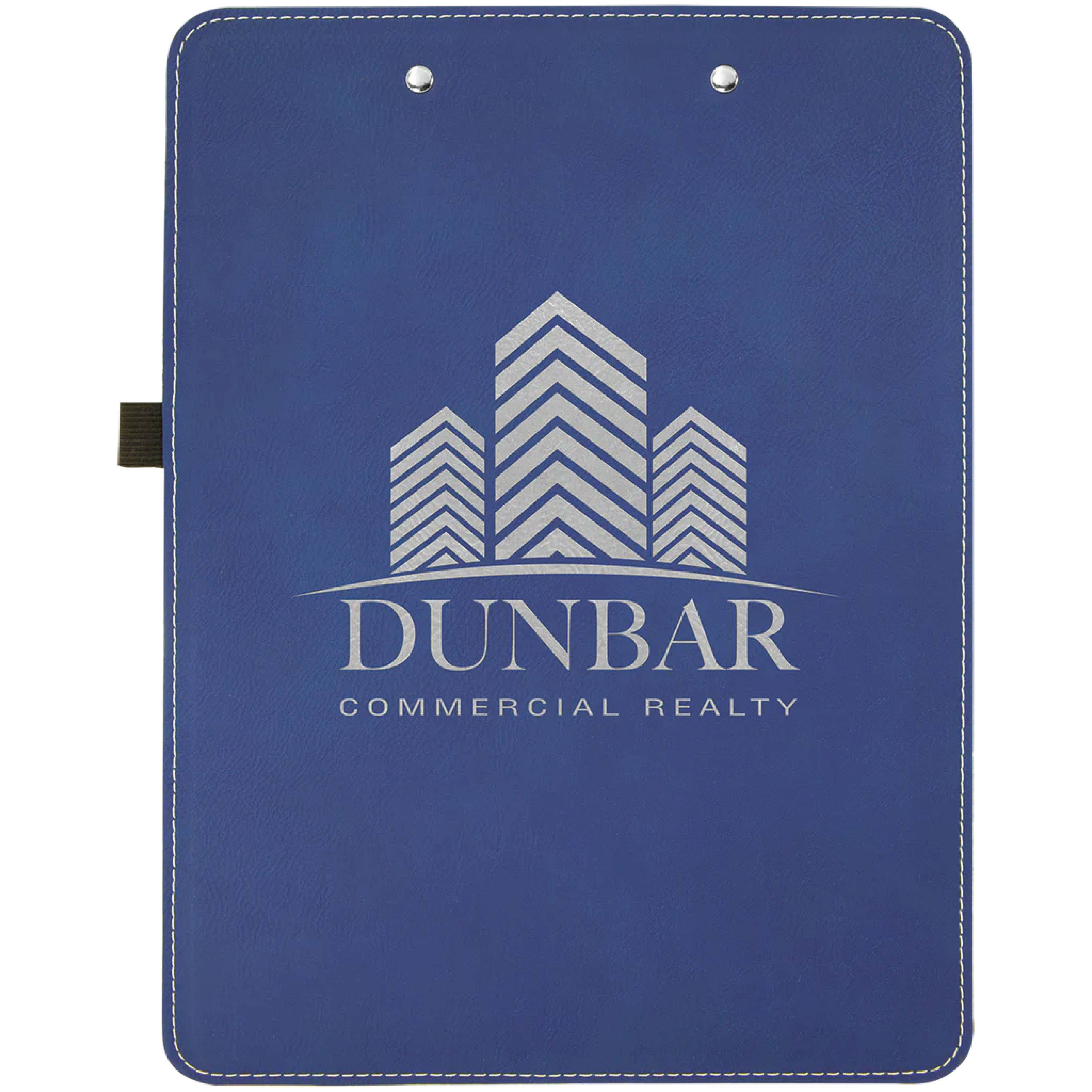 9" x 12 1/2" Blue/Silver Leatherette Clipboard 1