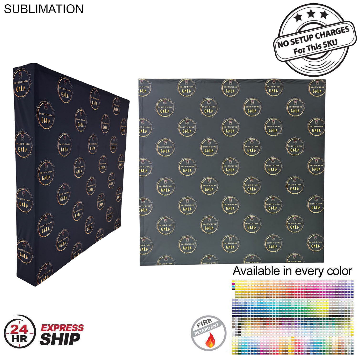 24Hr Express Ship -7.5' Straight Wall Full Height Display Kit with Wrap End Caps, NO SETUP CHARGE 2