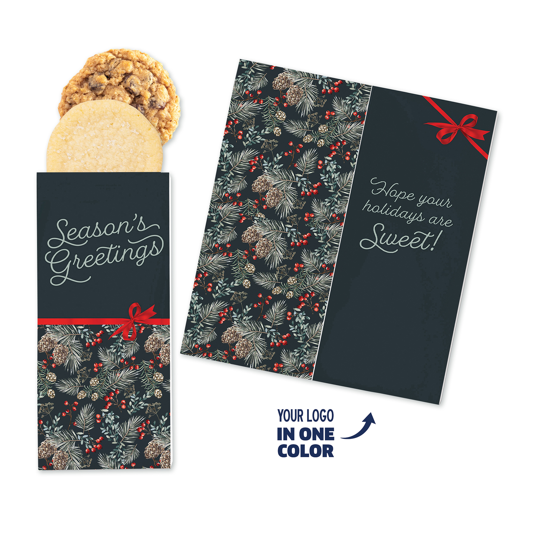One Color Foil-Stamped Stock Pine Boughs & Berries Sweeter Cards with Homestyle Cookie Duo 2