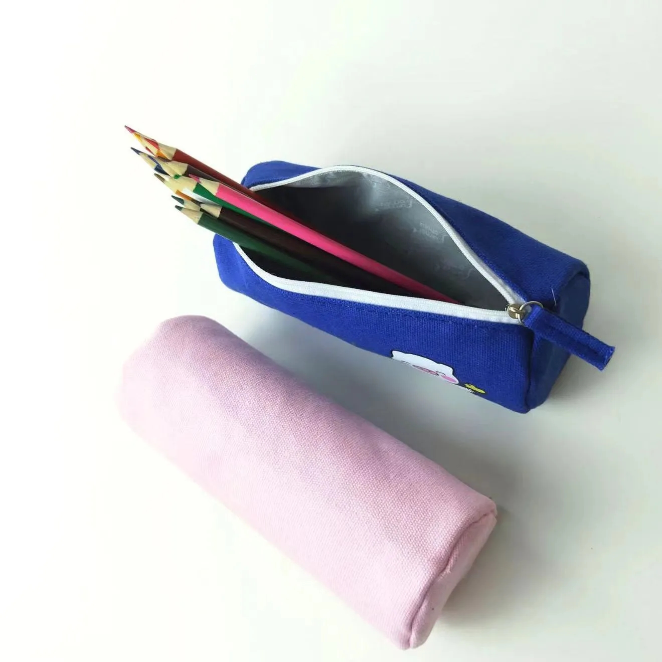 Basic Zipper Canvas Pencil Case 2