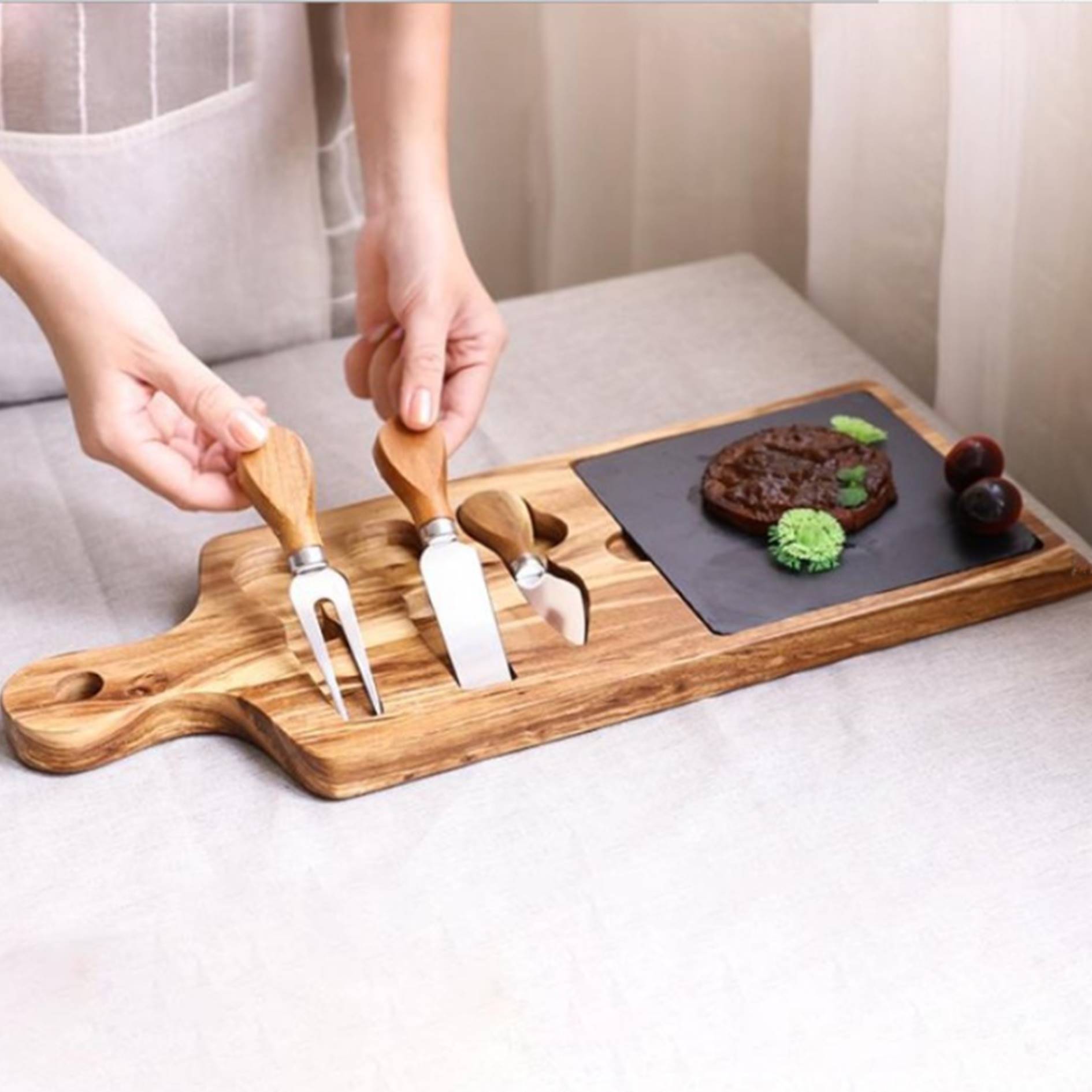 Slate Cheese Charcuterie Board Set 4