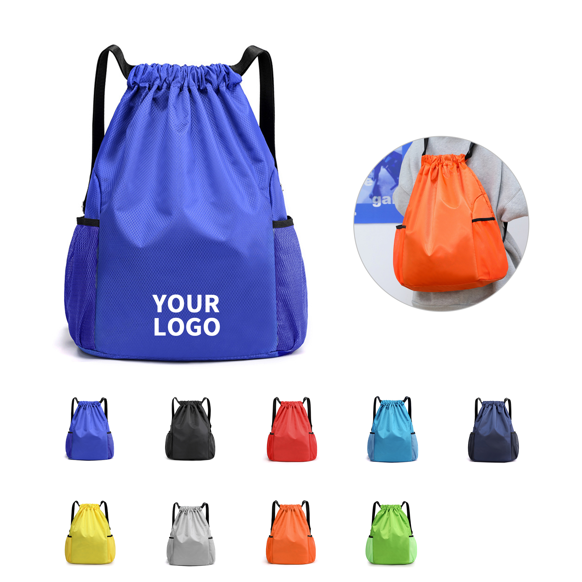 Thickened Oxford Drawstring Backpack With Wide Strap 6