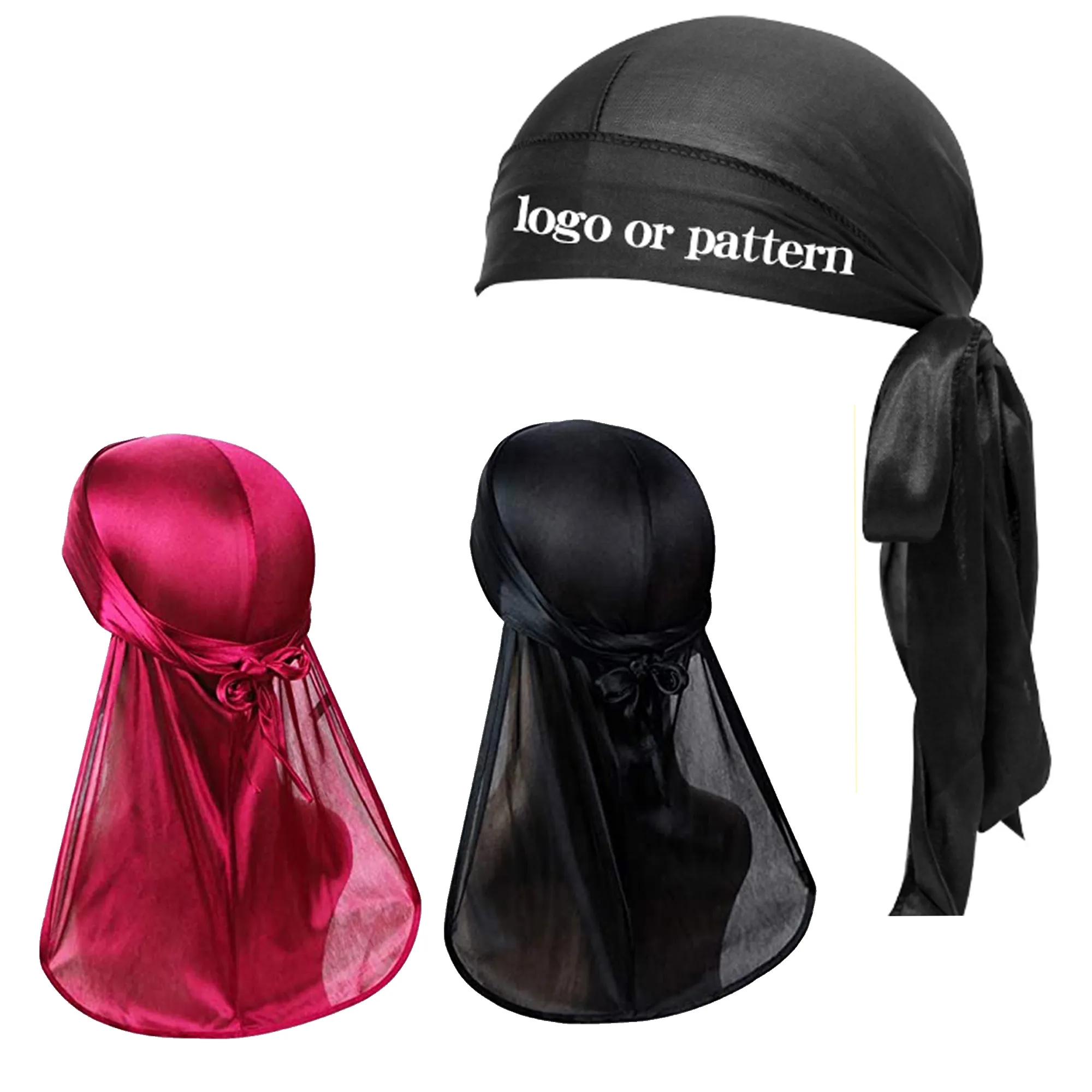 MOQ 50PCS Satin Silky Durag for Men Women 2