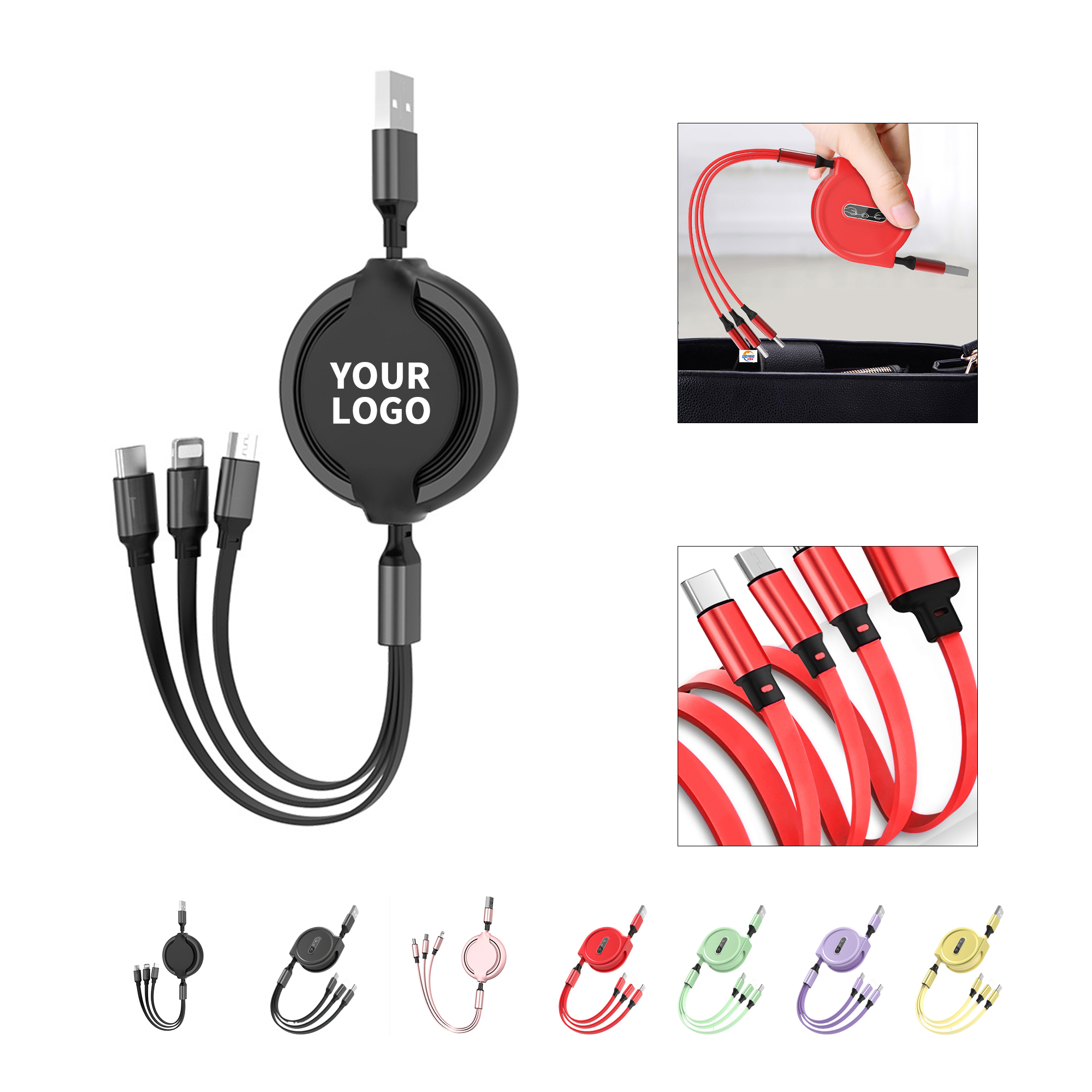 Retractable Multi Connector Charging Cable 8