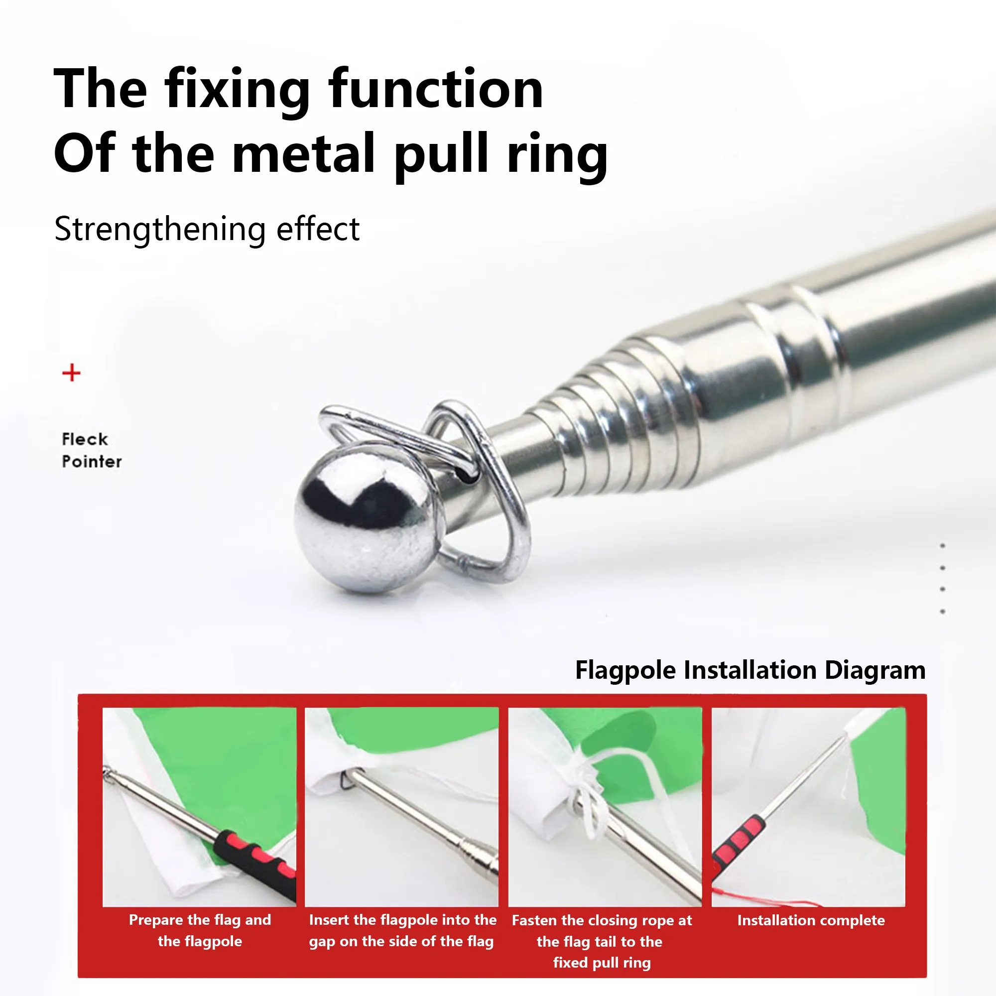 Handheld Stainless Steel Telescopic Flagpole 5