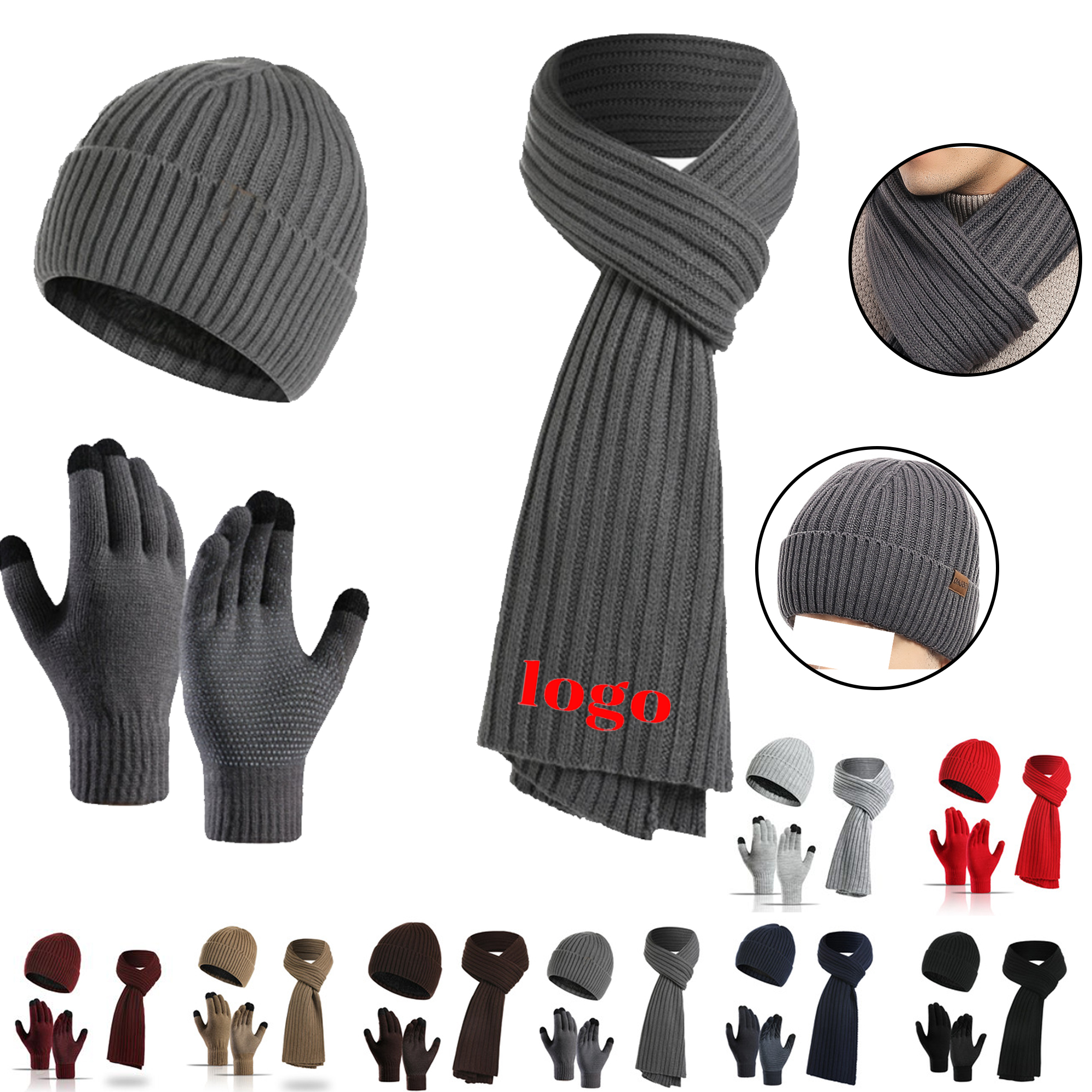 Hat, Scarf & Touch Screen Gloves Gift Set 5