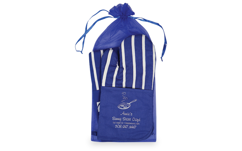 Chef's Therma-Grip Striped Oven Mitt Striped Apron Combo