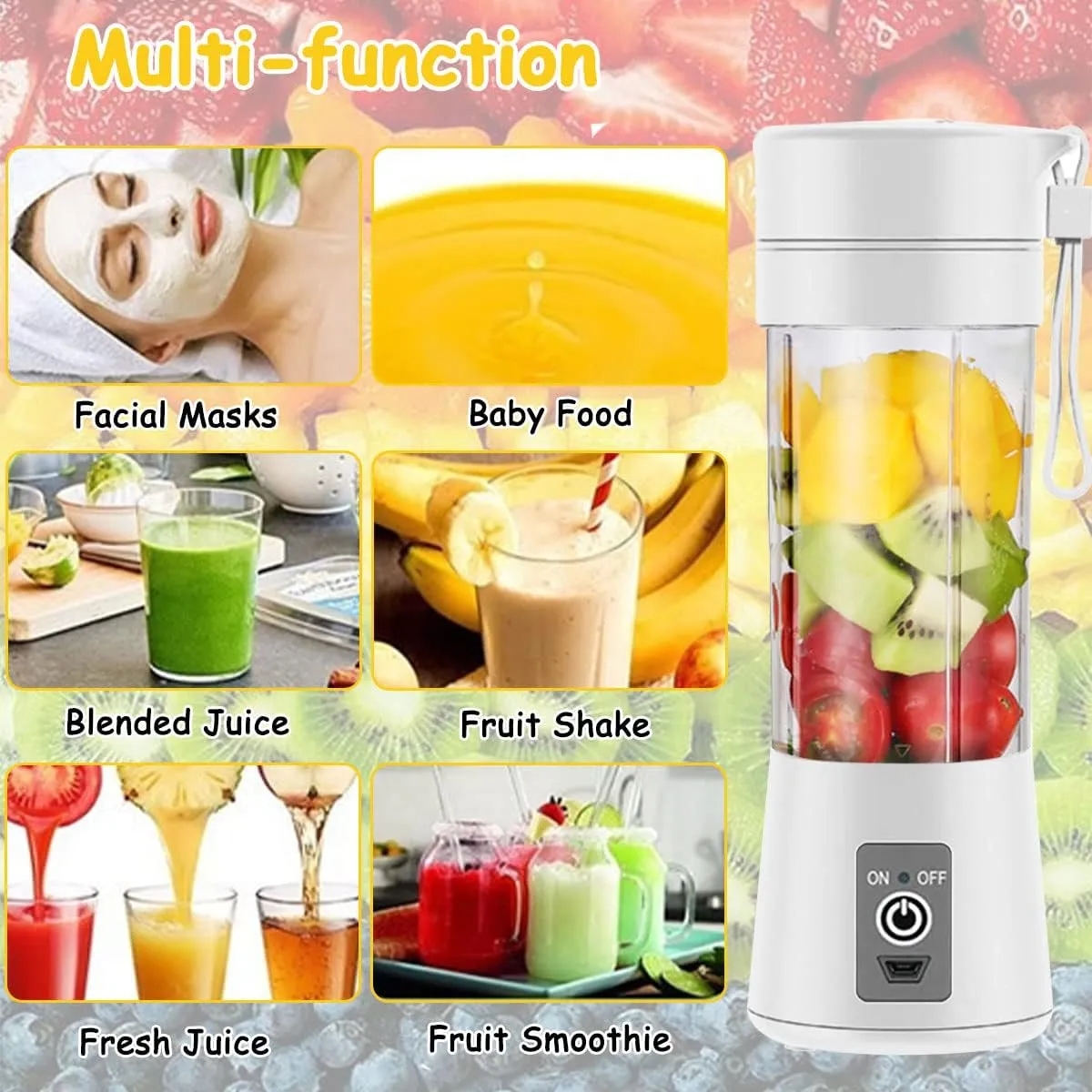 Custom Mini USB Rechargeable Blender For Fruit Smoothies 2