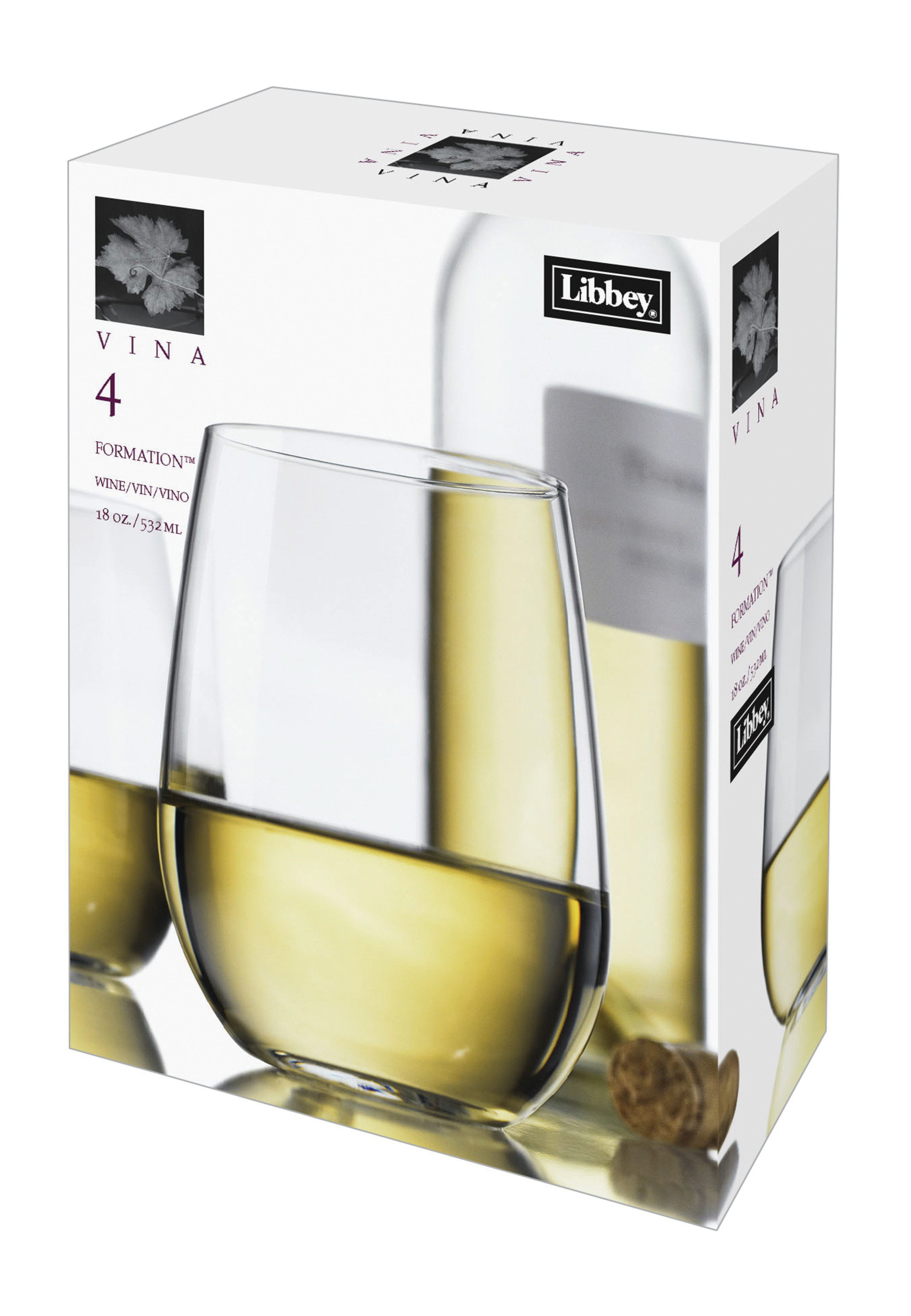 Libbey Vina Stemless White Wine Glass, set of 4 6