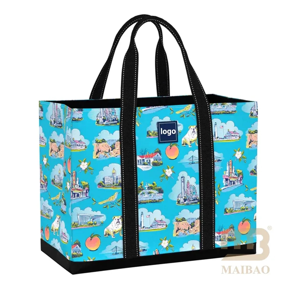 Custom Large Folding Foldable Reusable Tote Bag 3