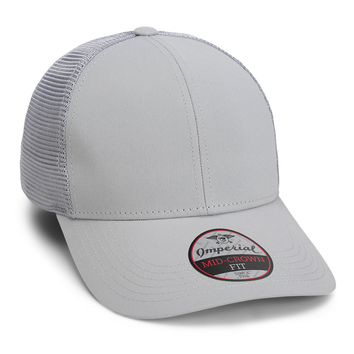 Imperial 1988M 6-Panel The Whitaker Mesh Back Poly Cap w/ Leatherette Patches or Embroidery 2