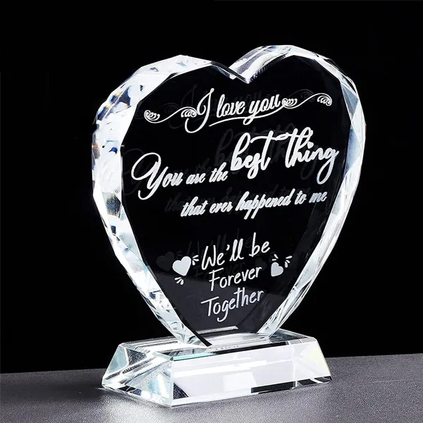 Engraved Heart Shaped Crystal Trophy Awards 8