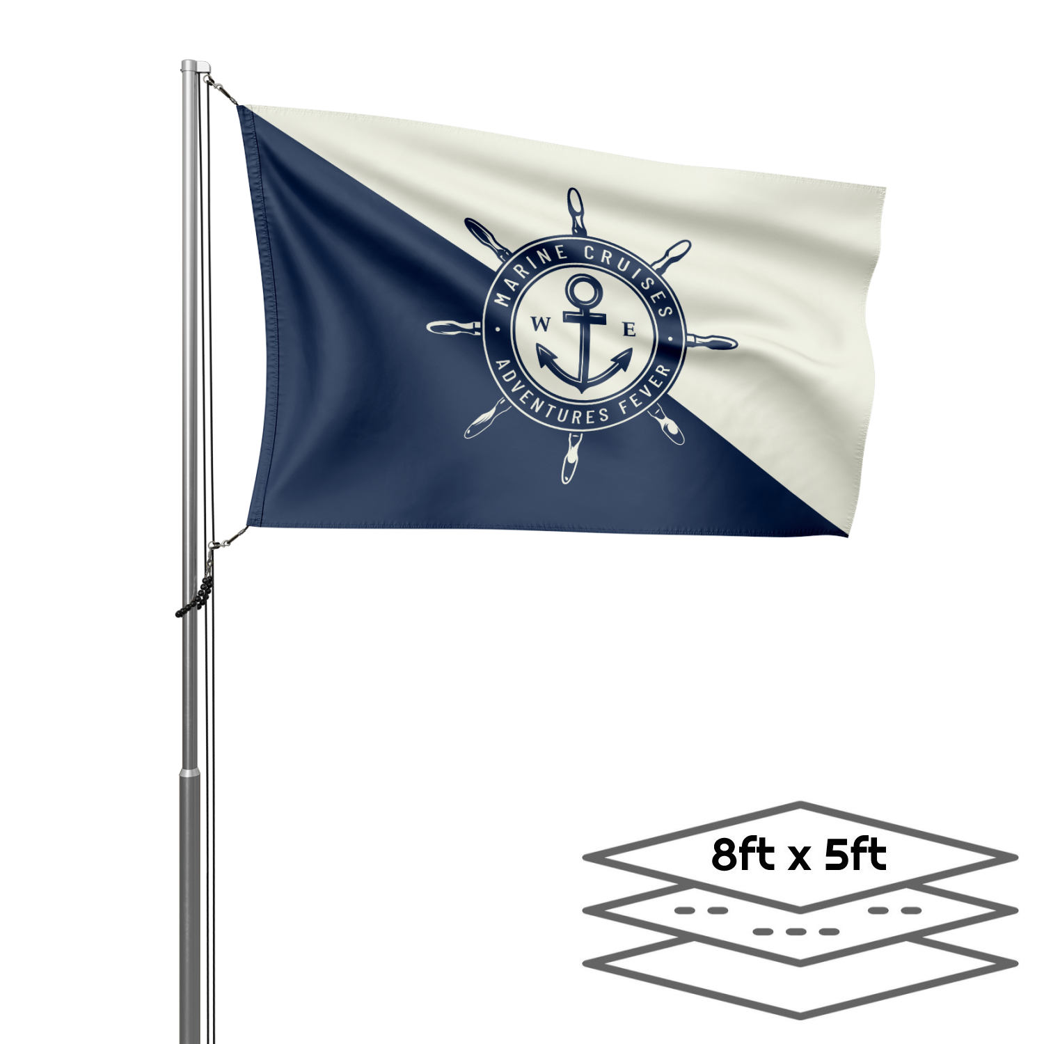 Double-Sided Dye Sublimation 3-Layer 8ft x 5ft Flag 3