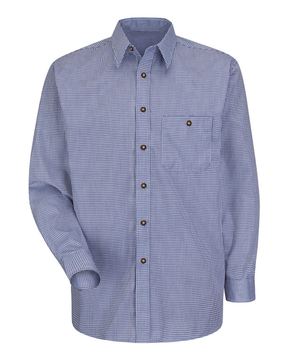 Men's Mini-Plaid Uniform Long Sleeve Shirt - SP74 2