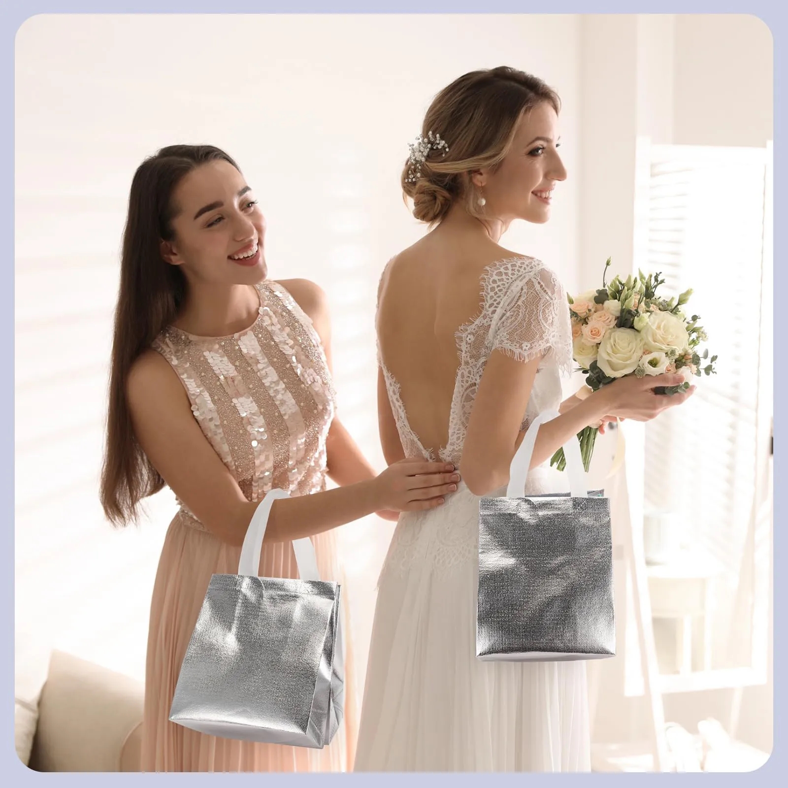 Multi Use Glossy Non Woven Reusable Tote Bags 8