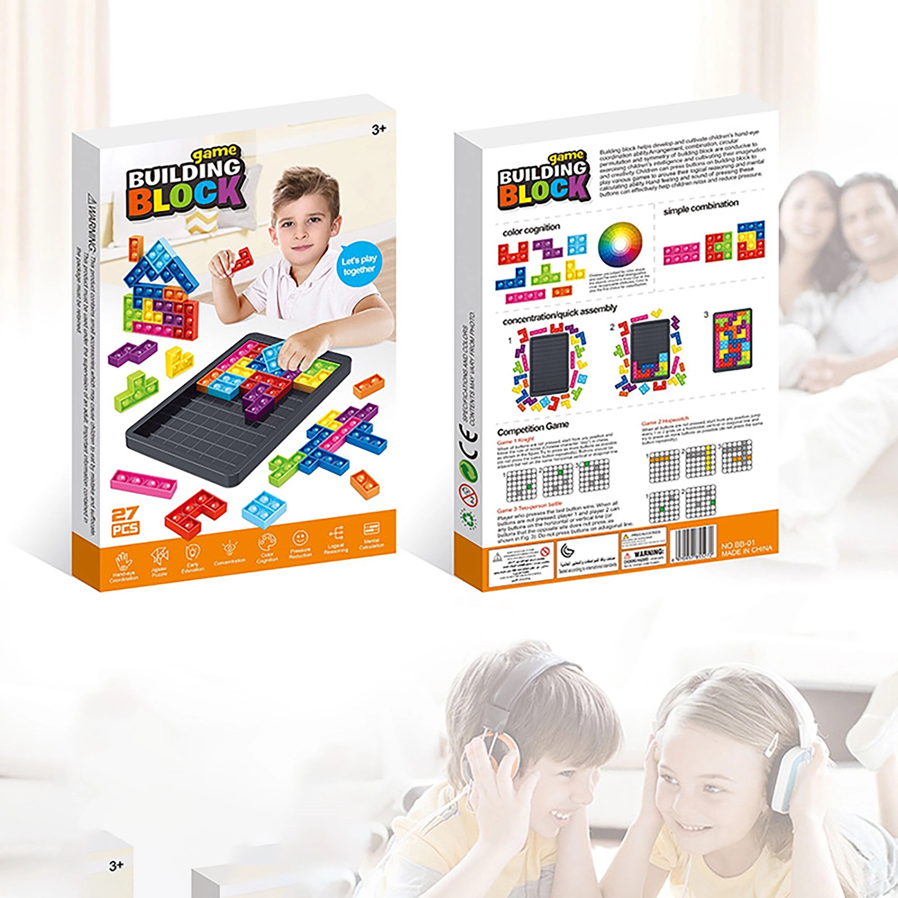 Fidget Toy Tetris Push Pop Bubble Sensory Board 8