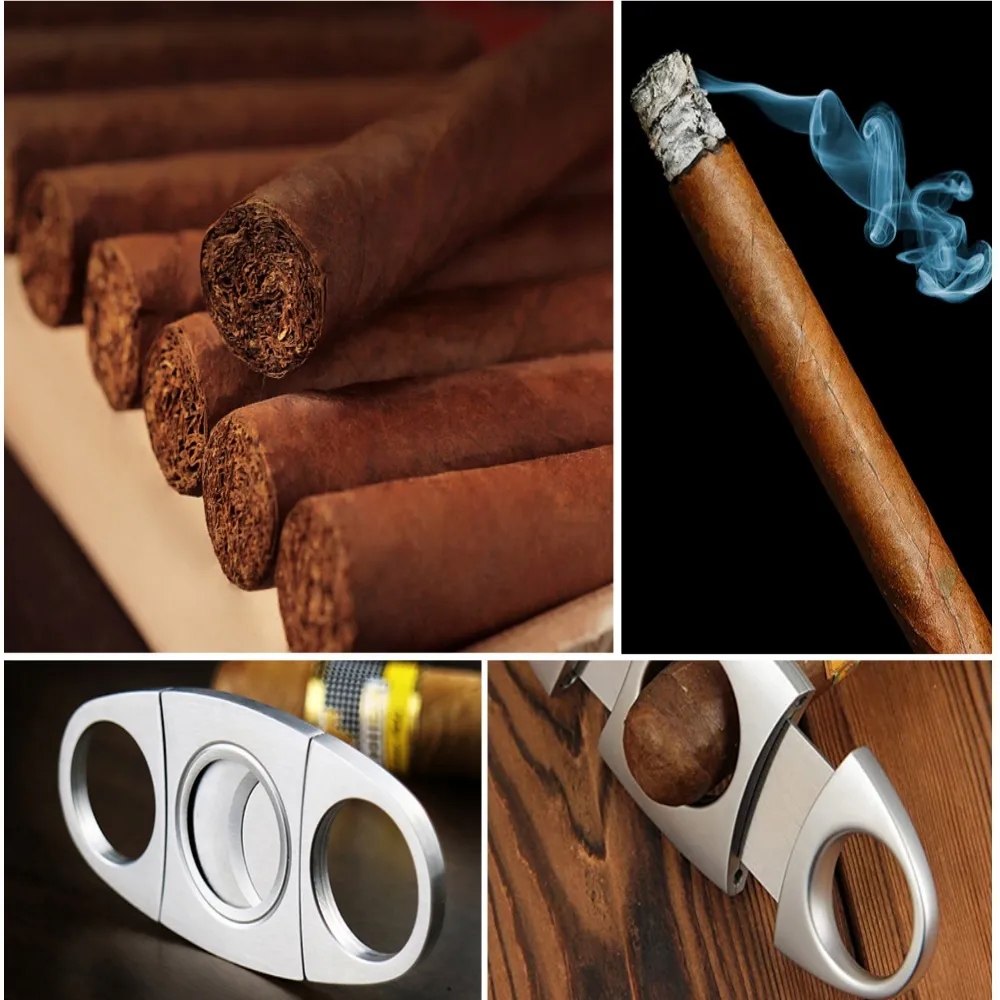 Stainless Steel Double Guillotine Cigar Cutter 2