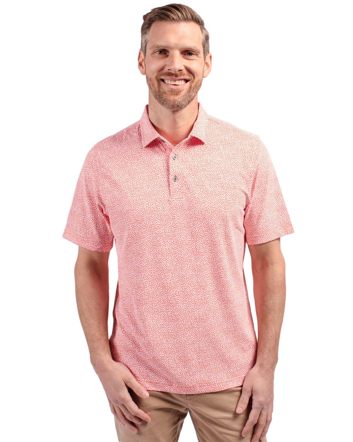 Cutter & Buck Virtue Recycled Botanical Print Featherlight Pique Mens  Polo 28