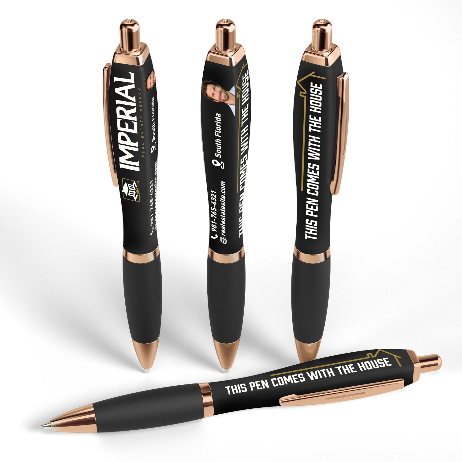 Squared Basset Satin Soft Touch Gel Performance Pen™ (Rose Gold)(Recycled)