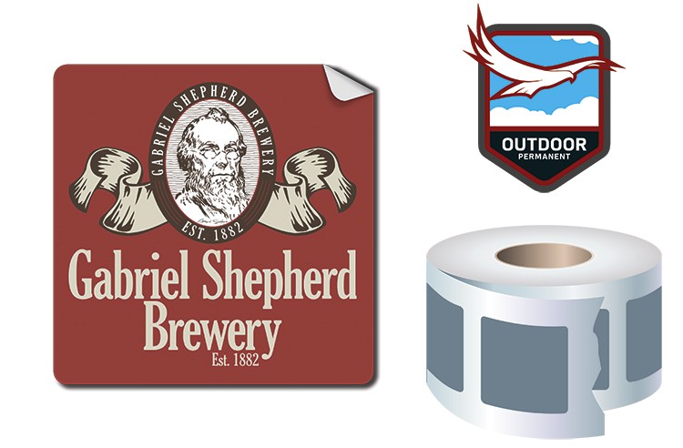 Roll Stickers / Decal - Outdoor Permanent - 3x3 Square Shape 2