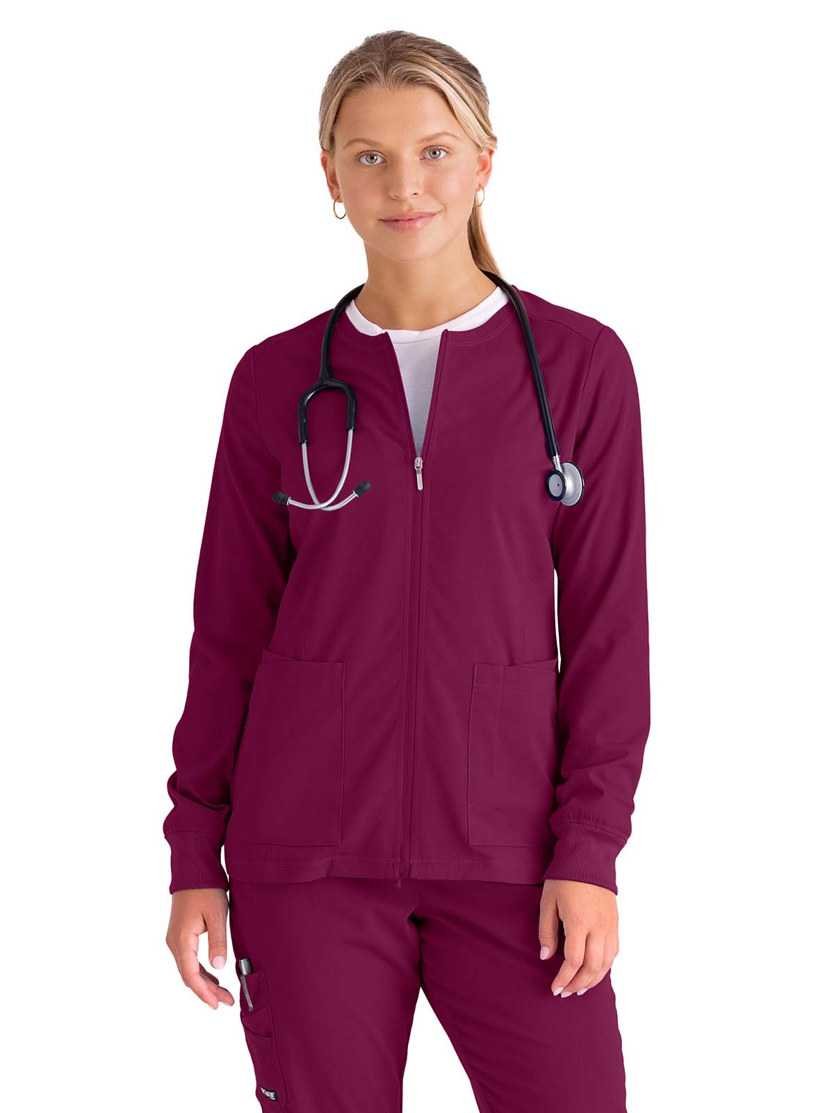 Grey's Anatomy Spandex Stretch - Women's Five-Pocket Gianna Warm-Up Scrub Jacket 18