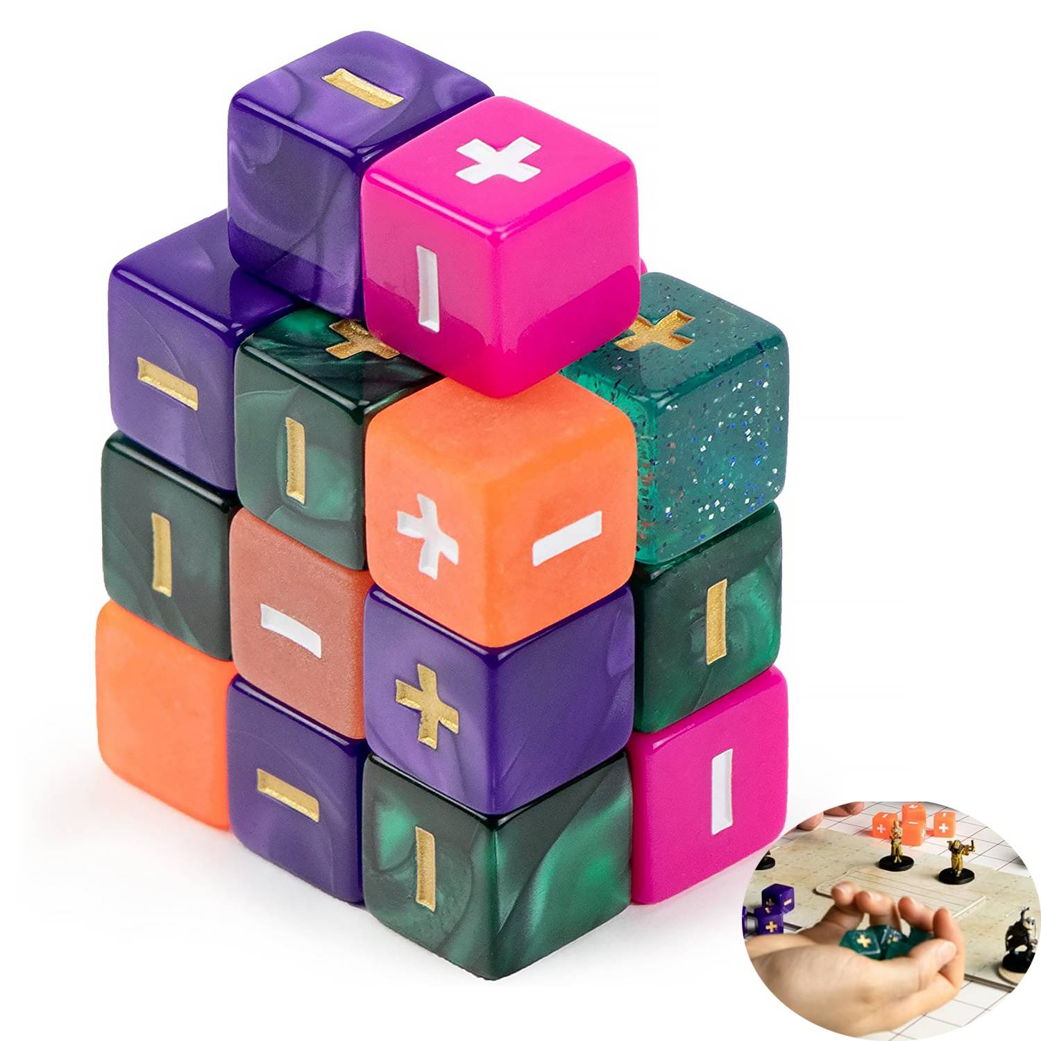 Kids Acrylic Educational Plus Minus Dice Toy 5