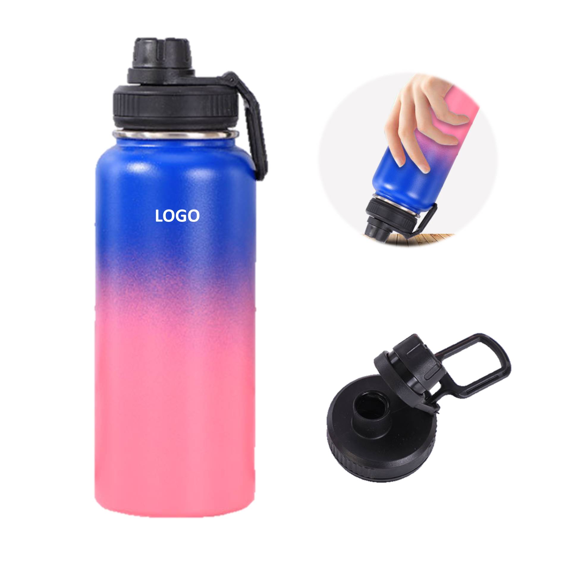 Portable 32 Oz./40 Oz. Gradient Sports Tumbler With Handle 2