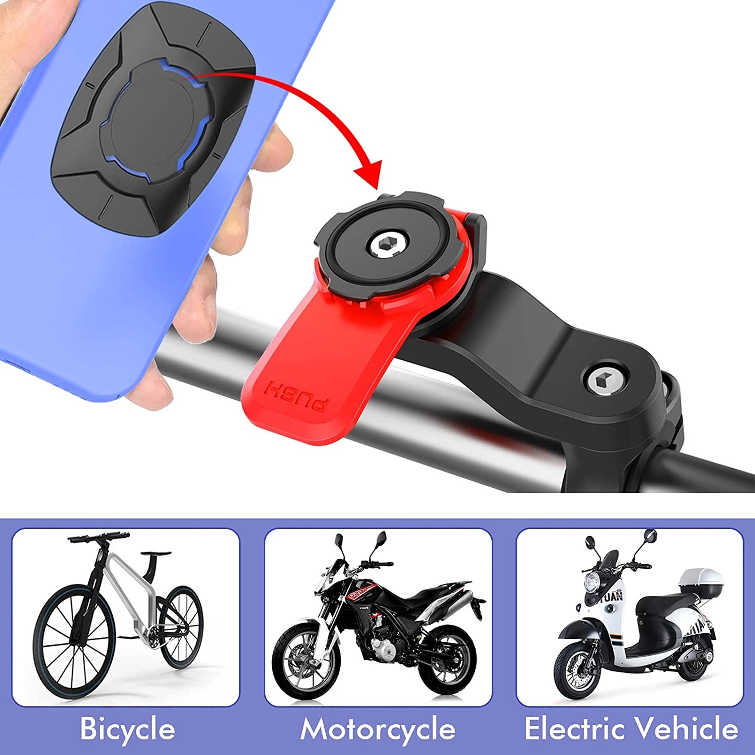 Bike Motorcycle Quick Twist Lock Phone Holder 3