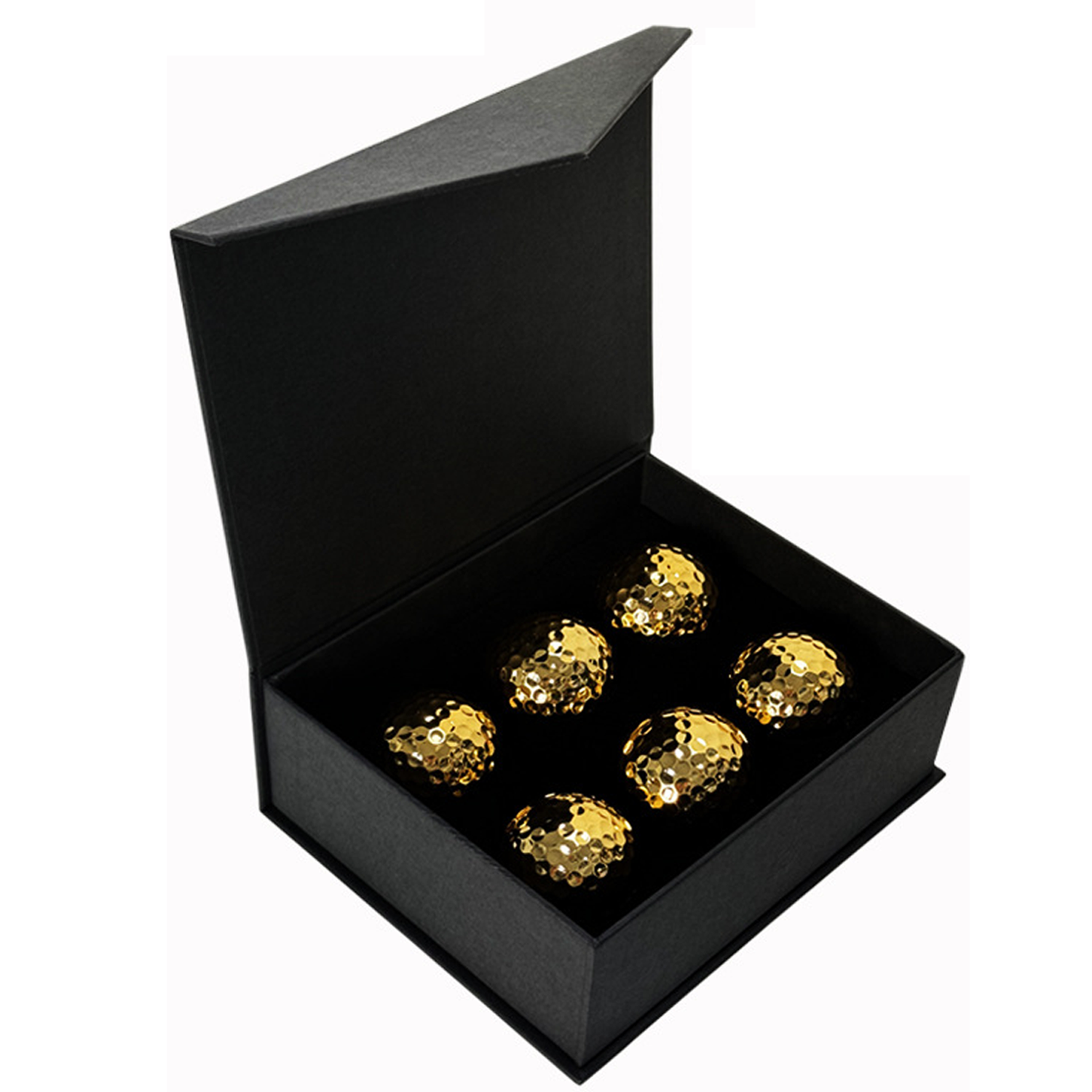 Gold Plated Golf Ball Gift Set 3