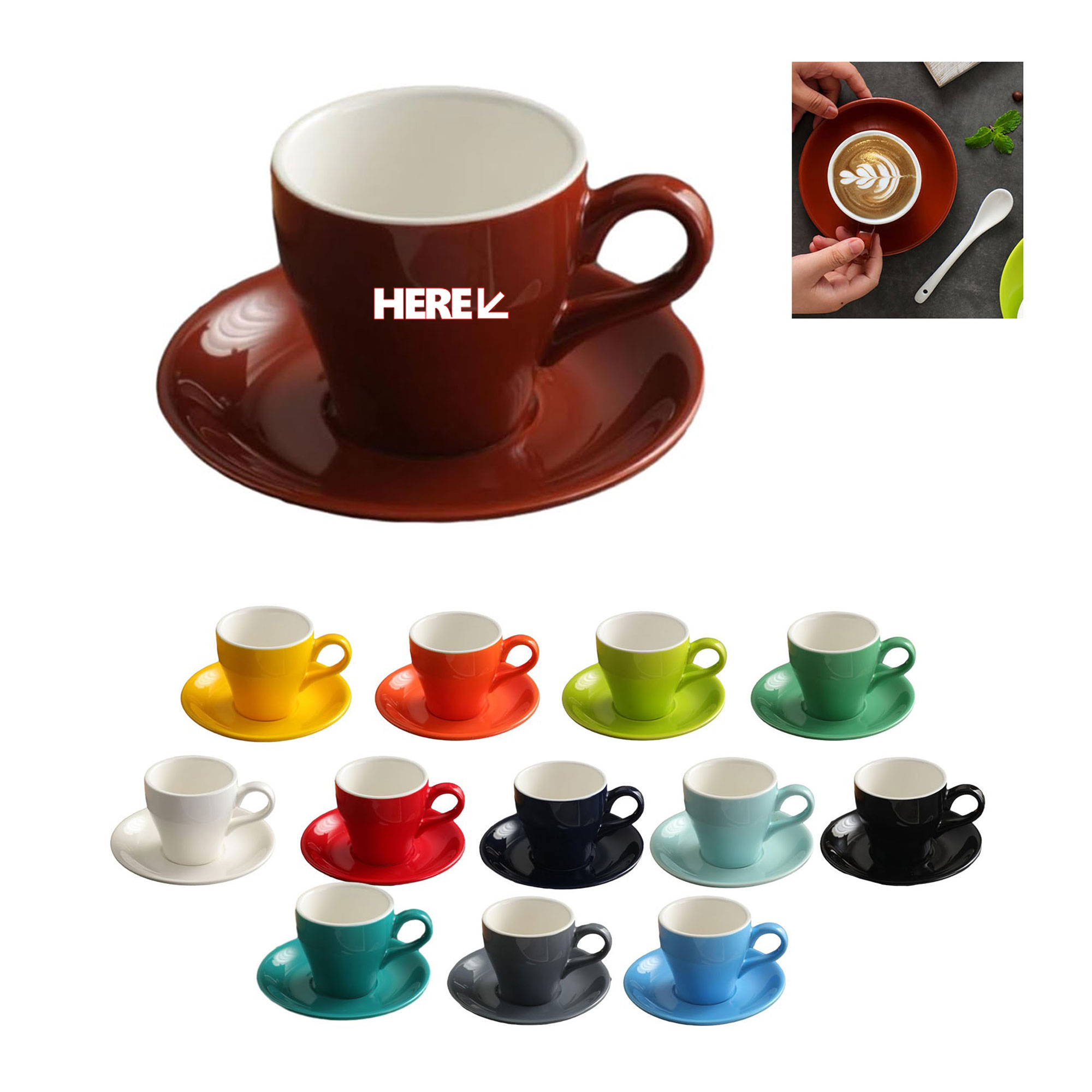2.7oz European Espresso Coffee Cup With Saucer 12