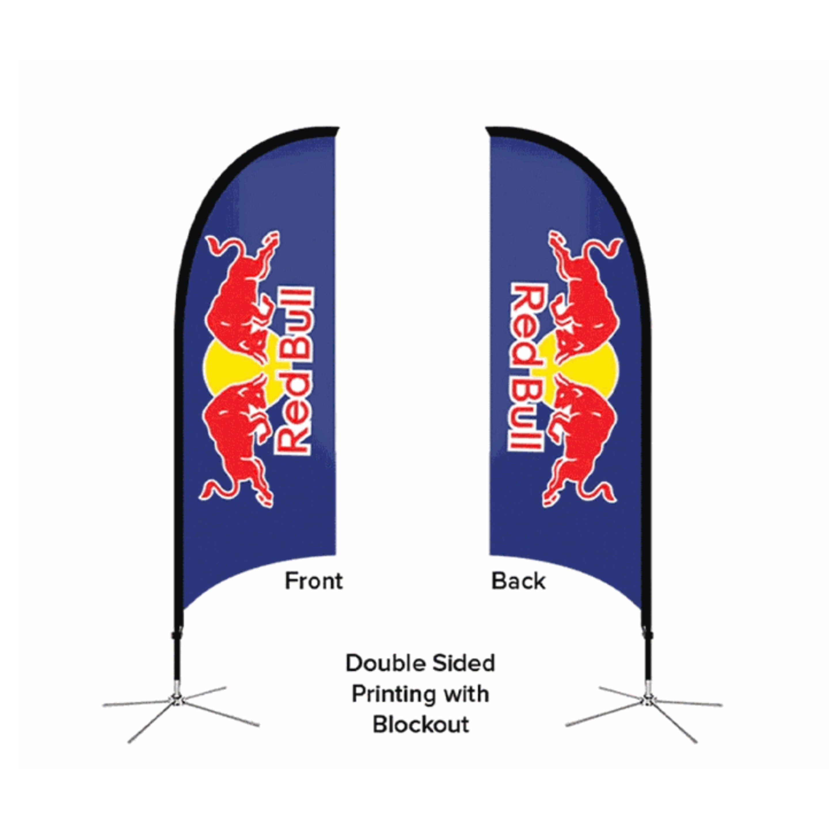 13' Double Sided Feather Flag w/Cross Base - Ocean 4