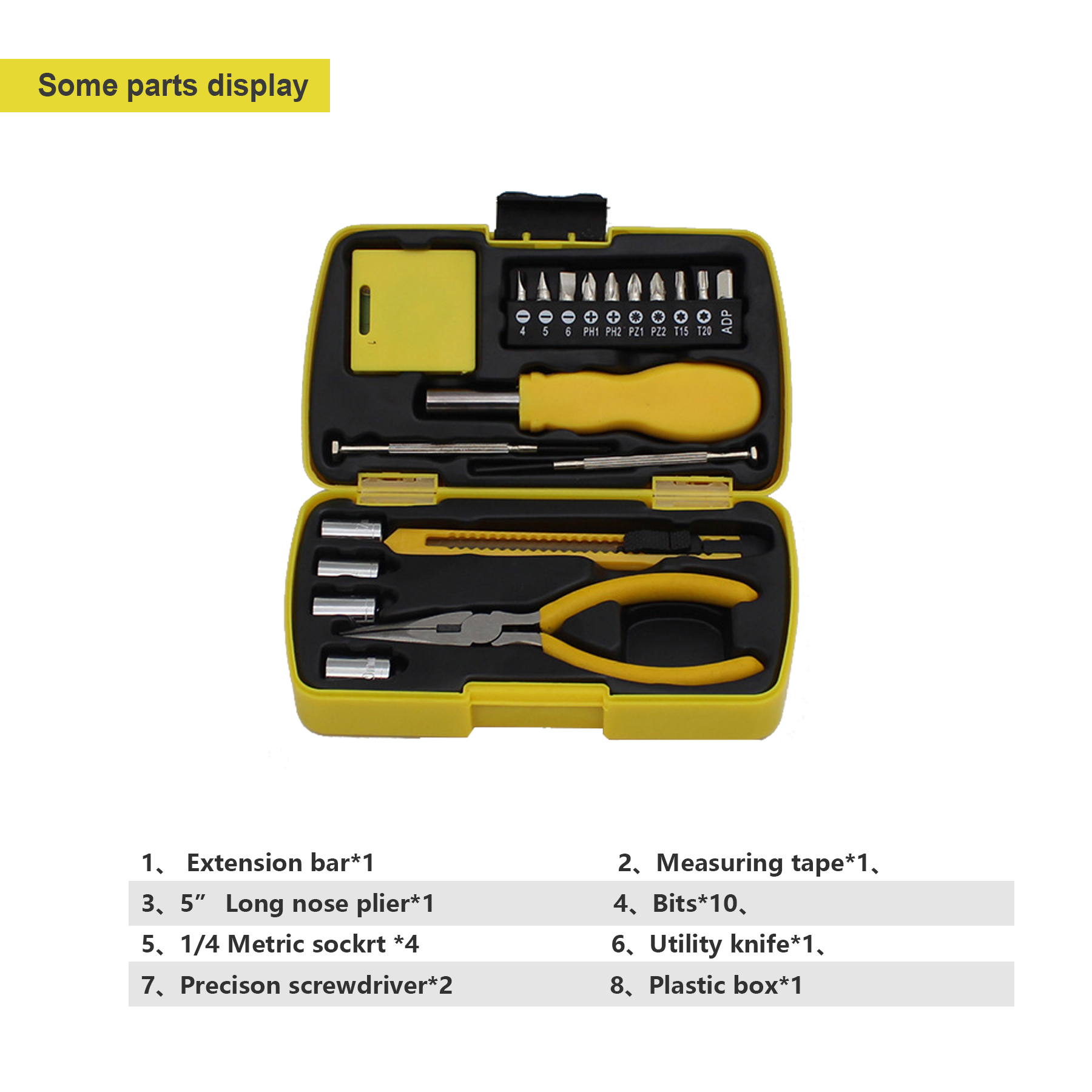HandyPro 20pc Mini Furniture Tool Set with Precision Screwdriver, Knife, and Pliers 3