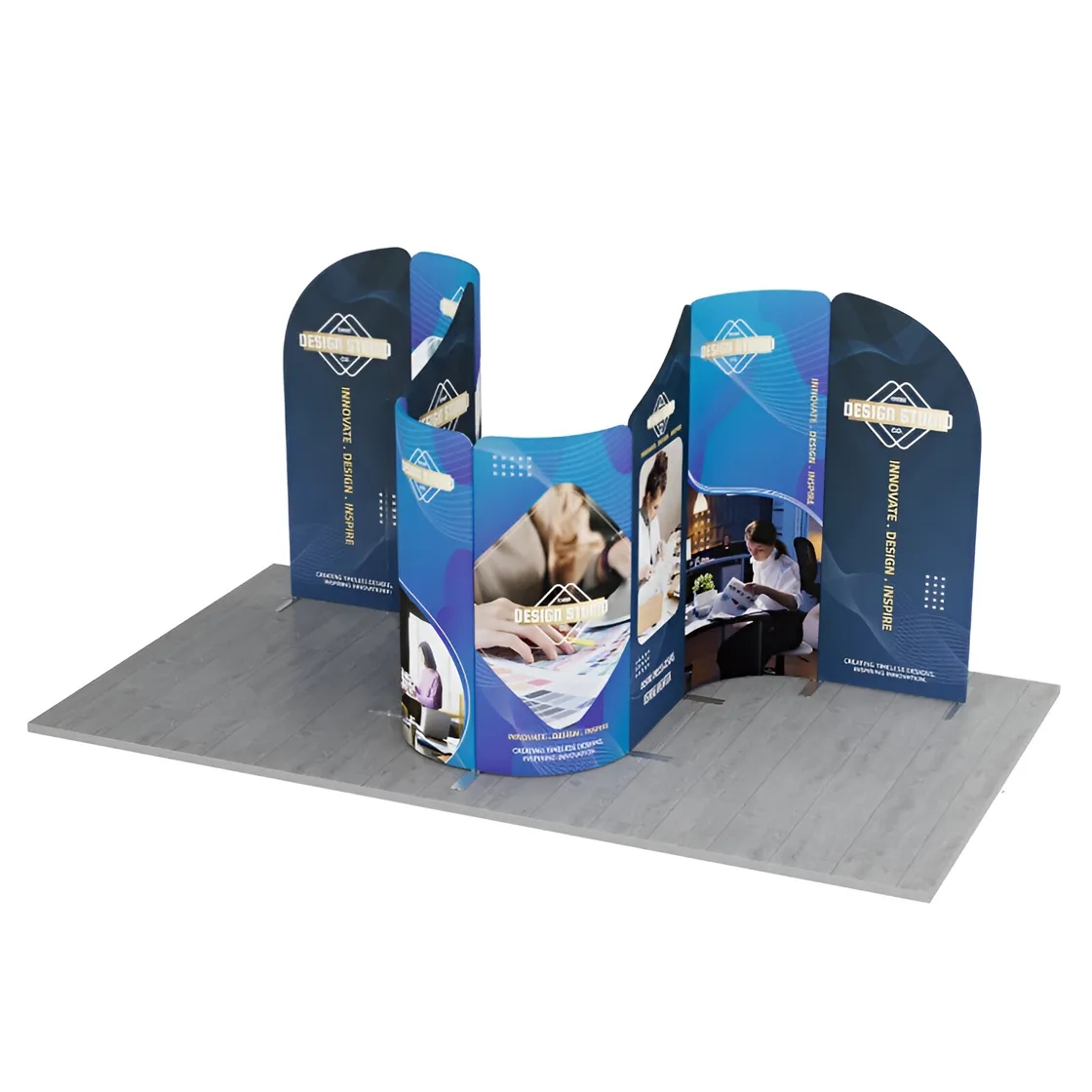 13ft Magnetic Modular Fabric Displays - Curved Shape 3