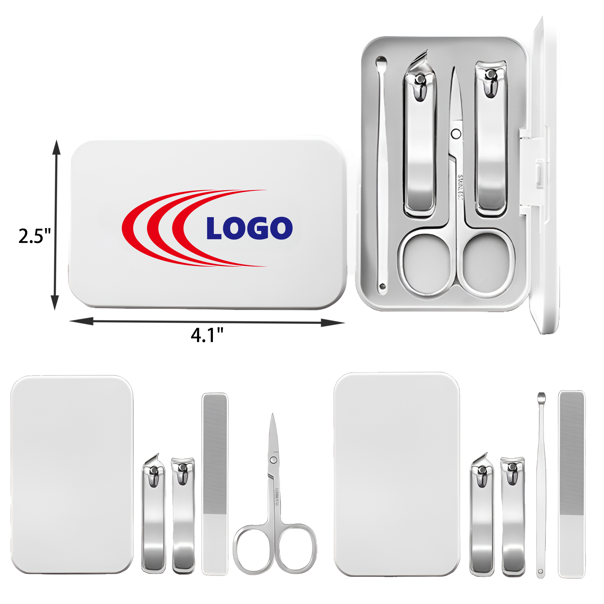 MOQ 50 Hygienic Stainless Steel Nail Clippers Set 3