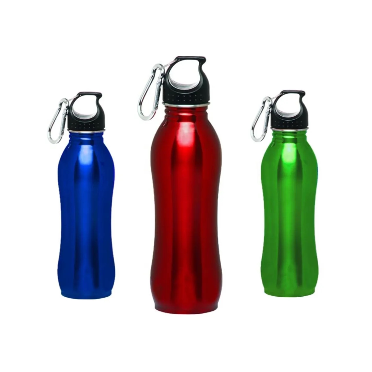 25 oz. BPA free Stainless Steel Sports Bottles w/ Carabiner, custom water bottle with logo imprint 4