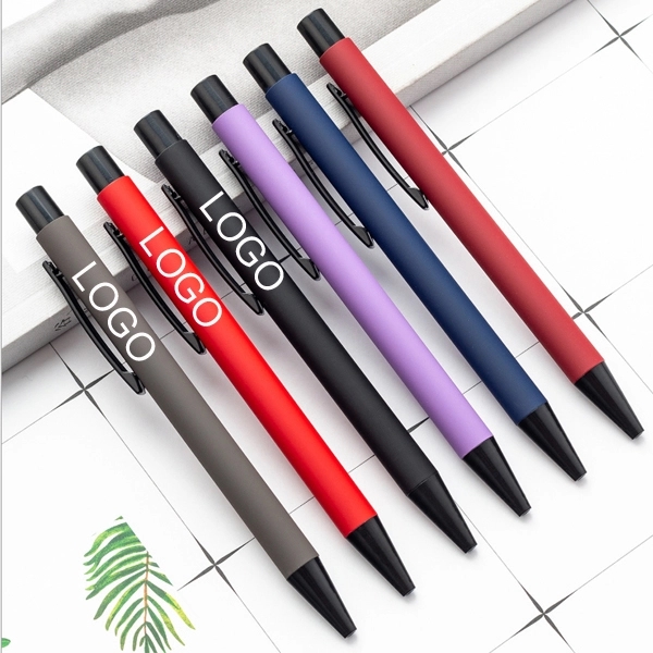 SOFT RUBBER CLICK METAL BALLPOINT PEN 2