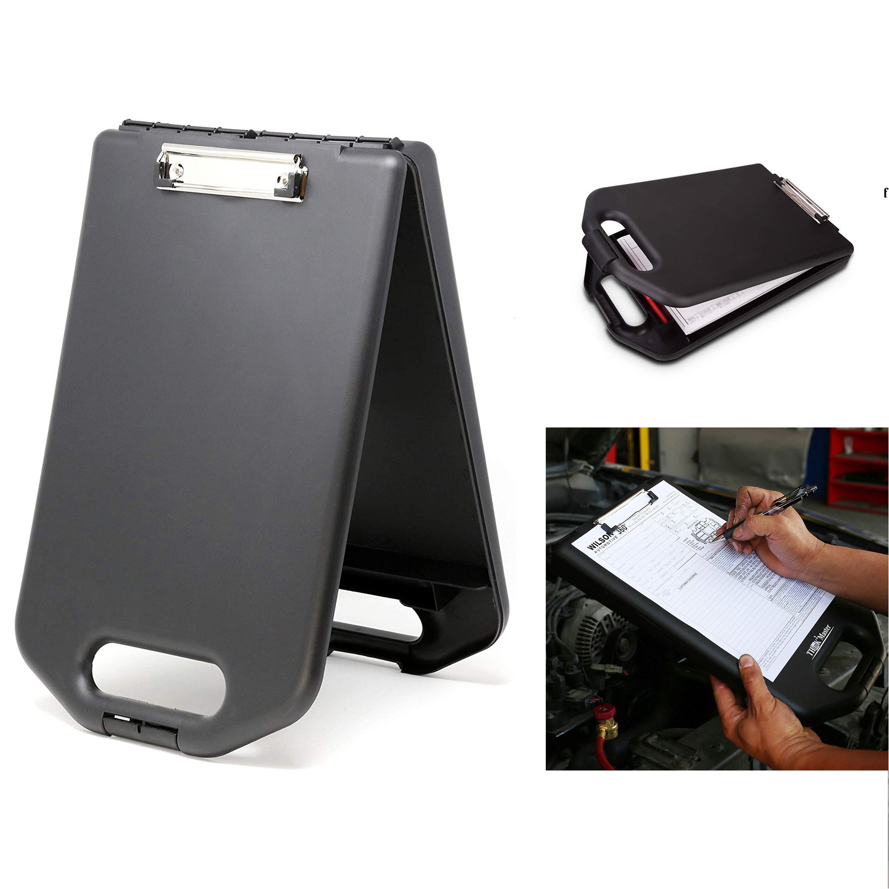 Black Plastic Storage Clipboard with Handle 2