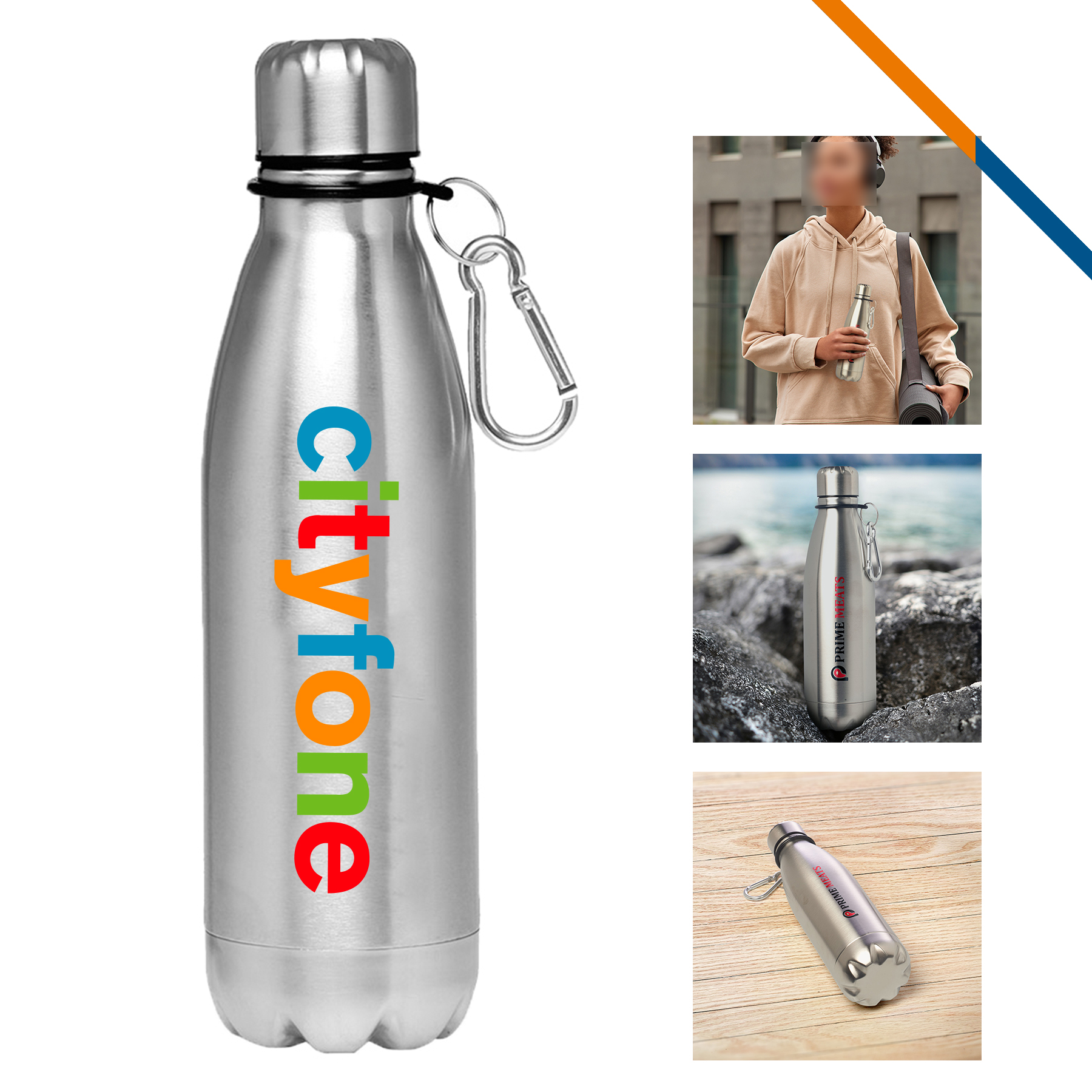 Fedo Stainless Steel Water Bottle - 26 OZ., custom water bottle with logo imprint 2