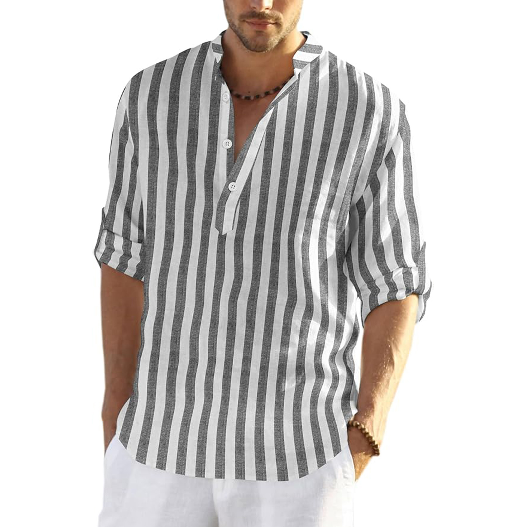 Men's Cotton And Linen Casual Shirts 10