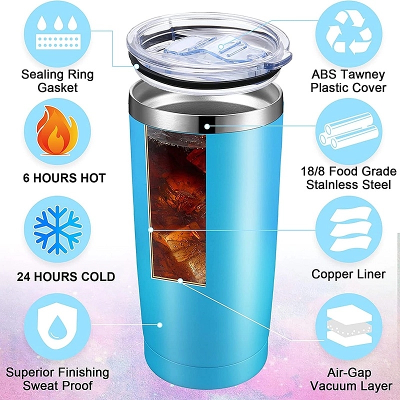 20Oz Stainless Steel Tumbler w/ Lid 18