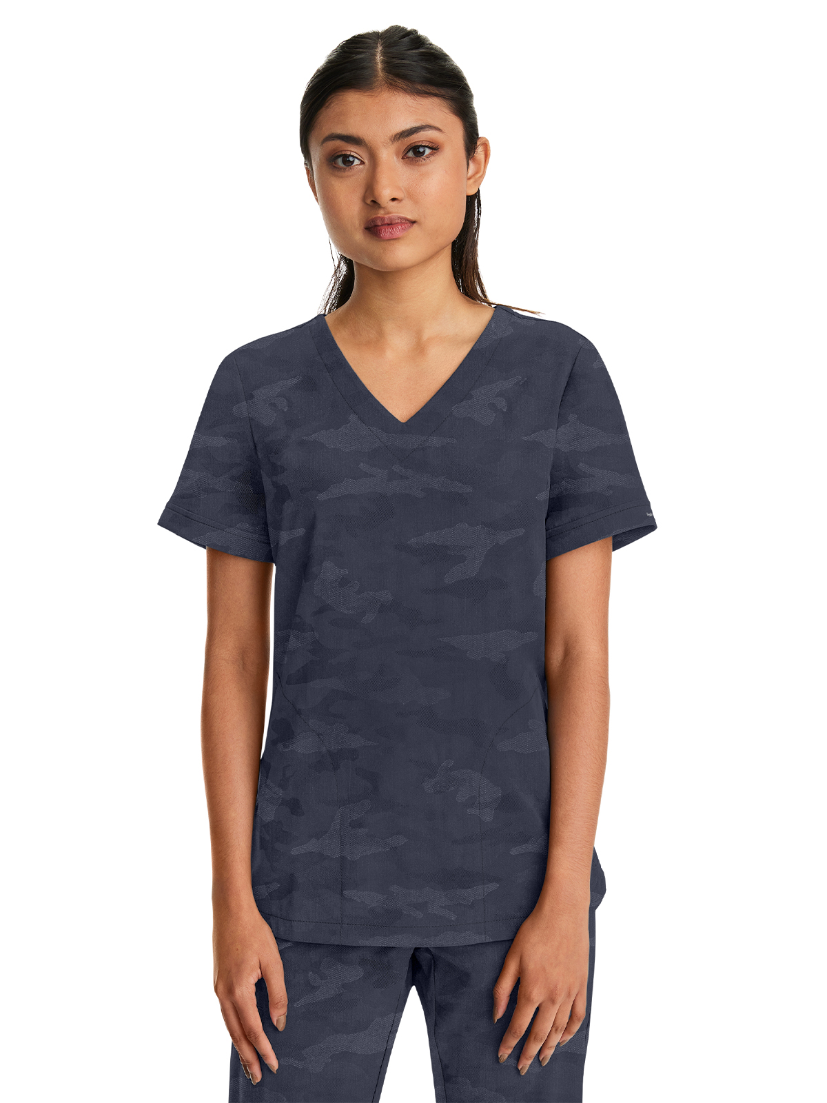 Healing Hands - HH PL Jacquard - Women's 2-Pocket Joy Camo V-Neck Top 6