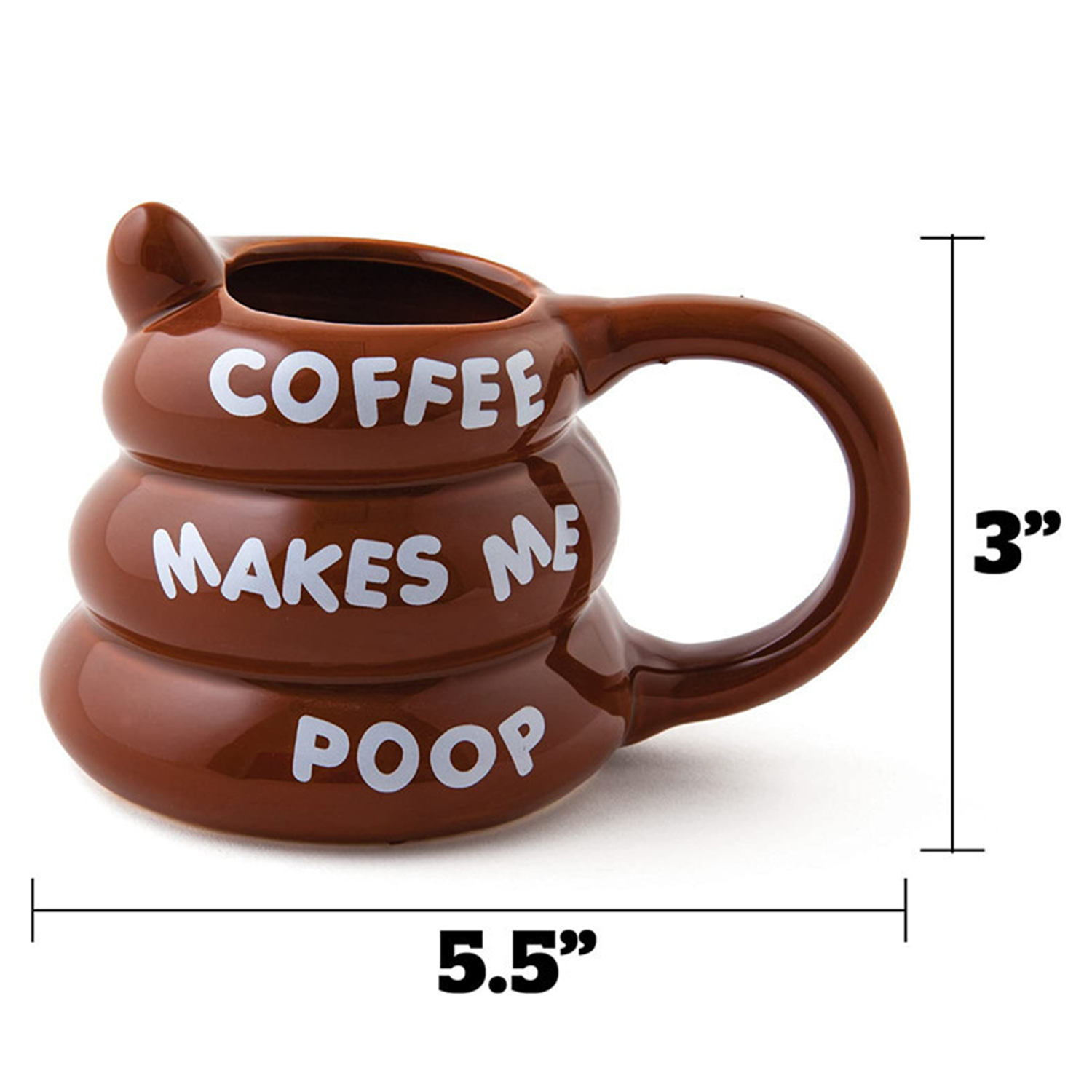 14oz Poop Shape Funny Ceramic Mug w/ Handle 4