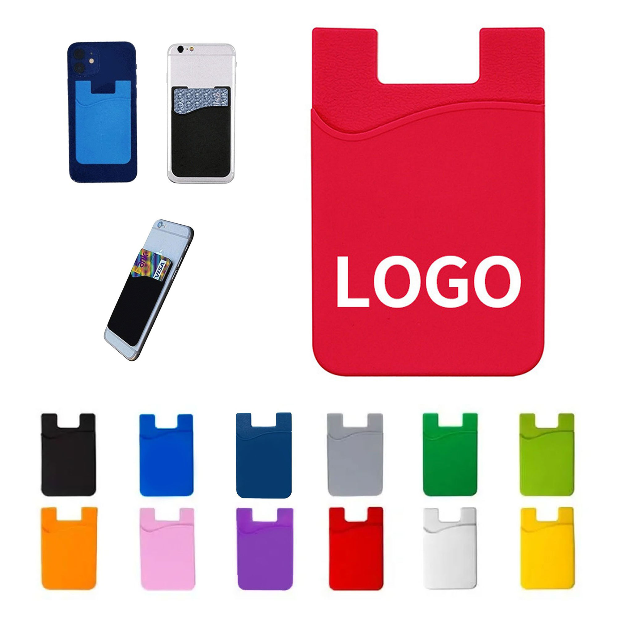 Silicone Phone Wallet Card Holder Sleeve 11