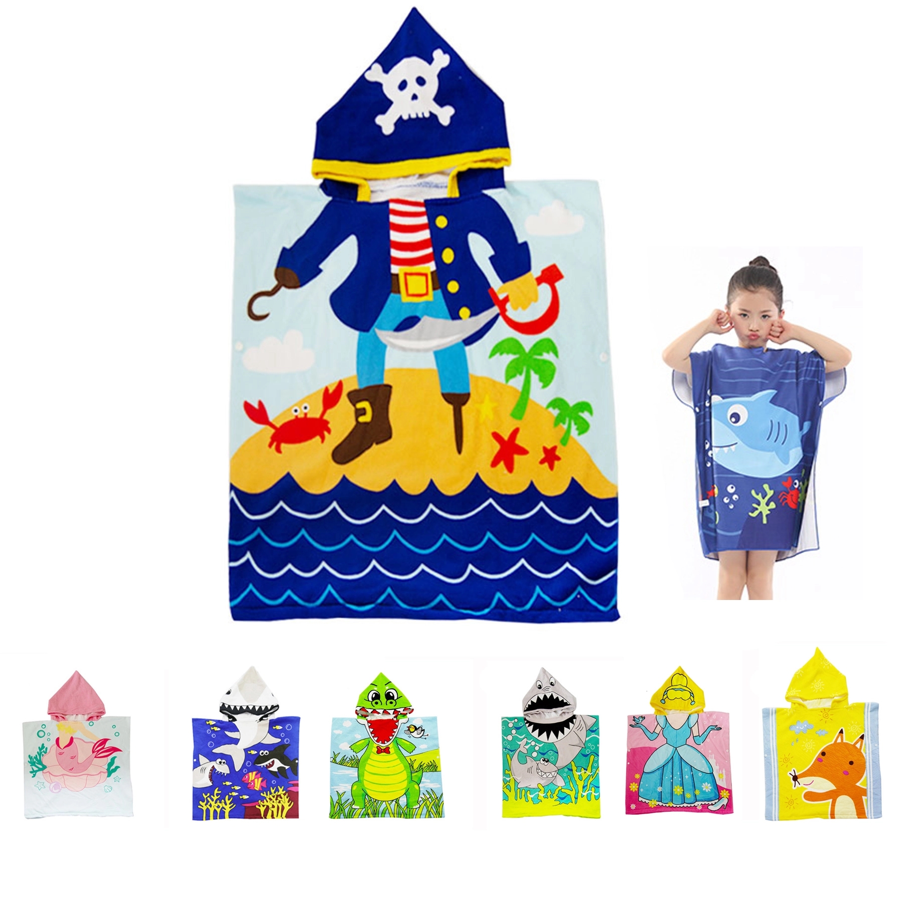 Kids Bath Pool Beach Towel Robe With Hood 3
