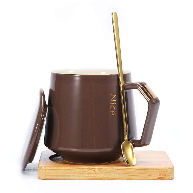 12 Oz. Ceramic Coffee Mugs w/Lid 6