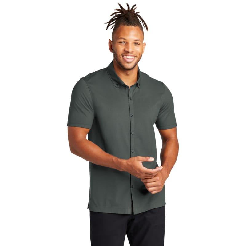 Mercer+Mettle Stretch Pique Full-Button Polo 17