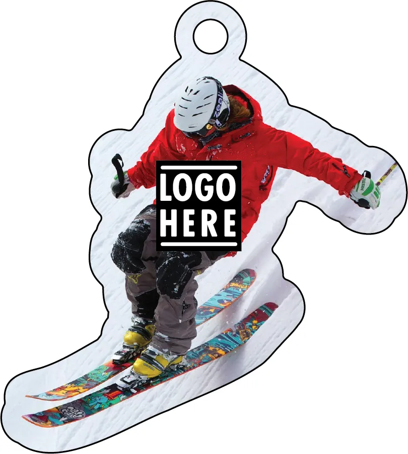 1/4" Recycled Wood Ornaments-Skiier