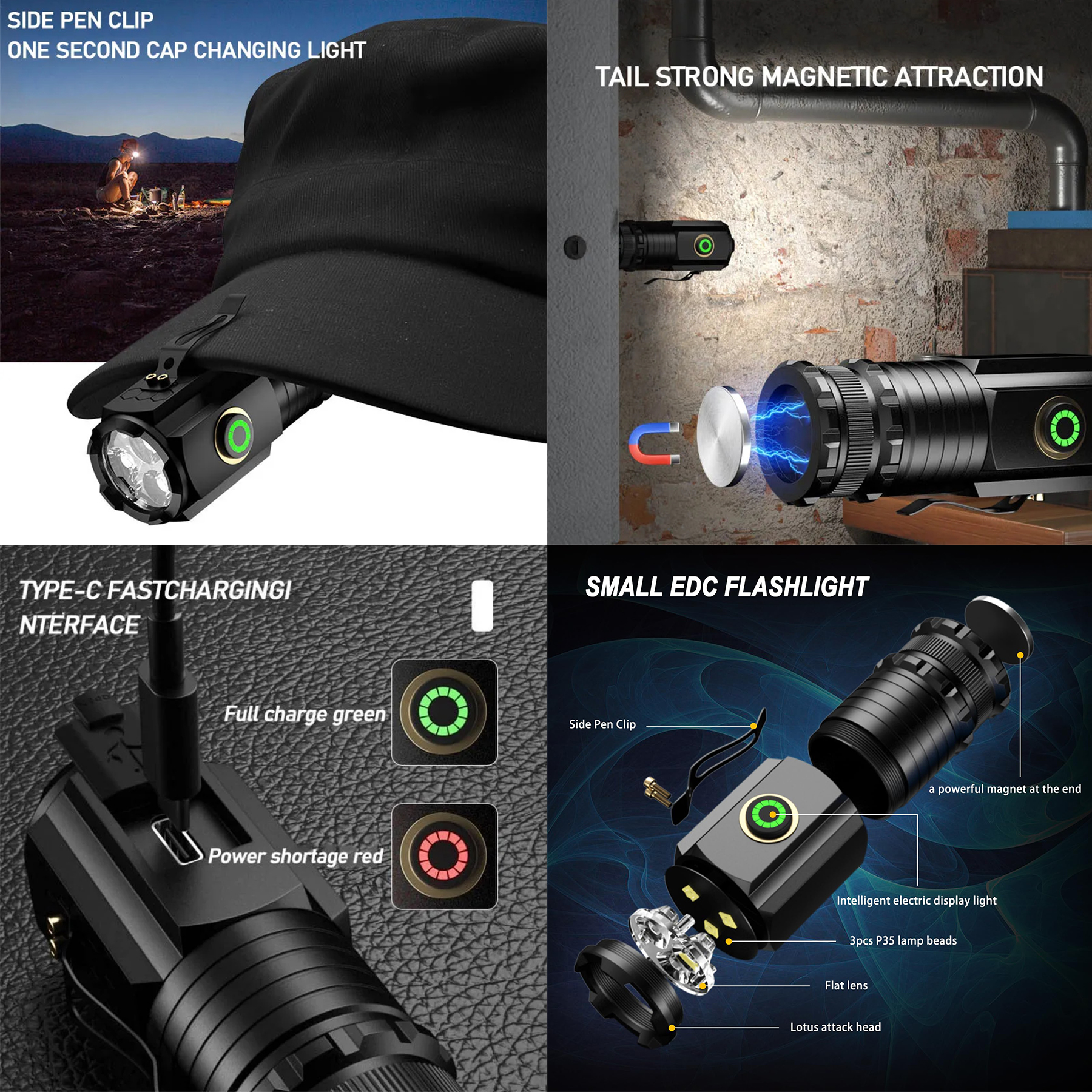 10000 Lumen EDC Rechargeable Mini Flashlight 3