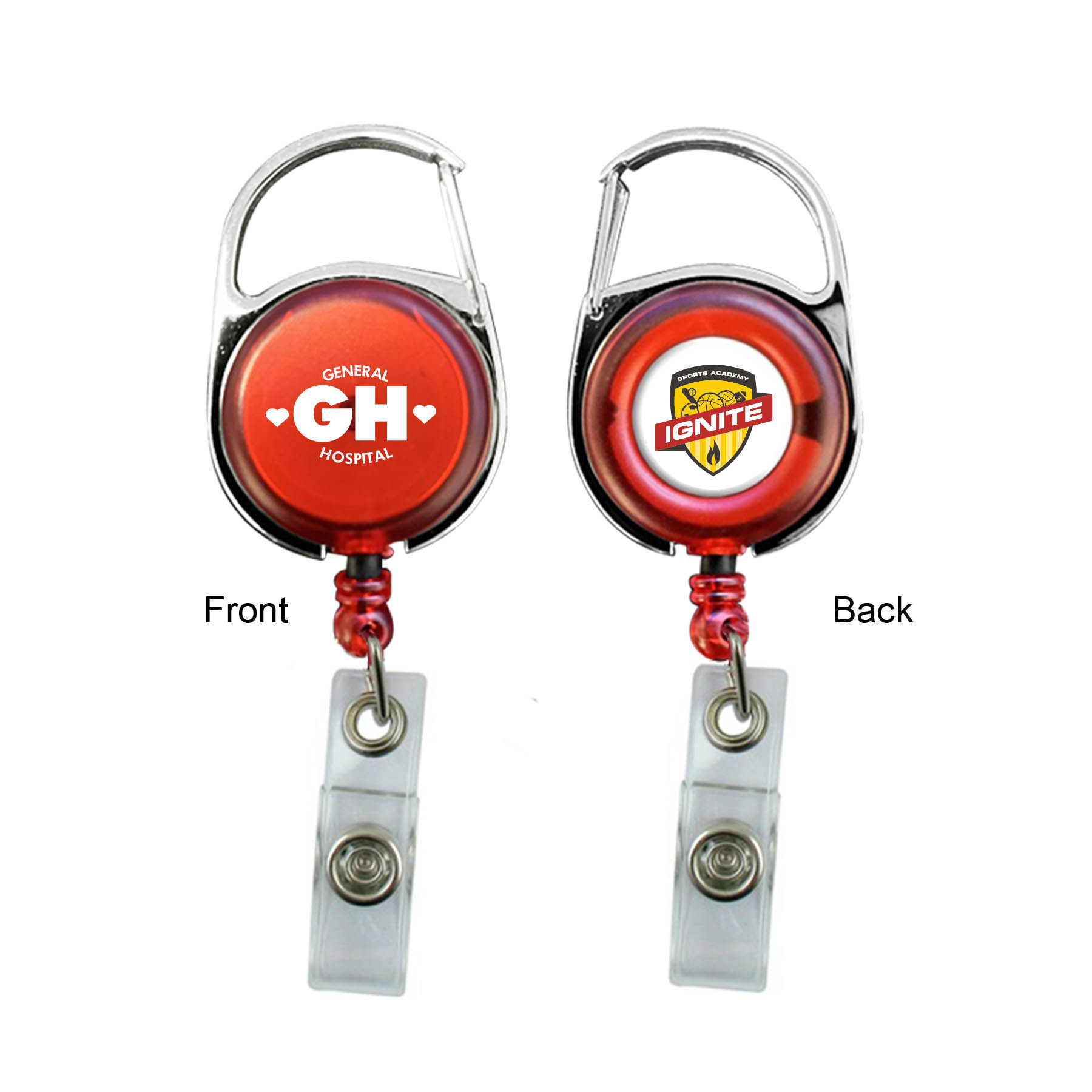 Retractable badge holder with carabiner clip - Close Out 4